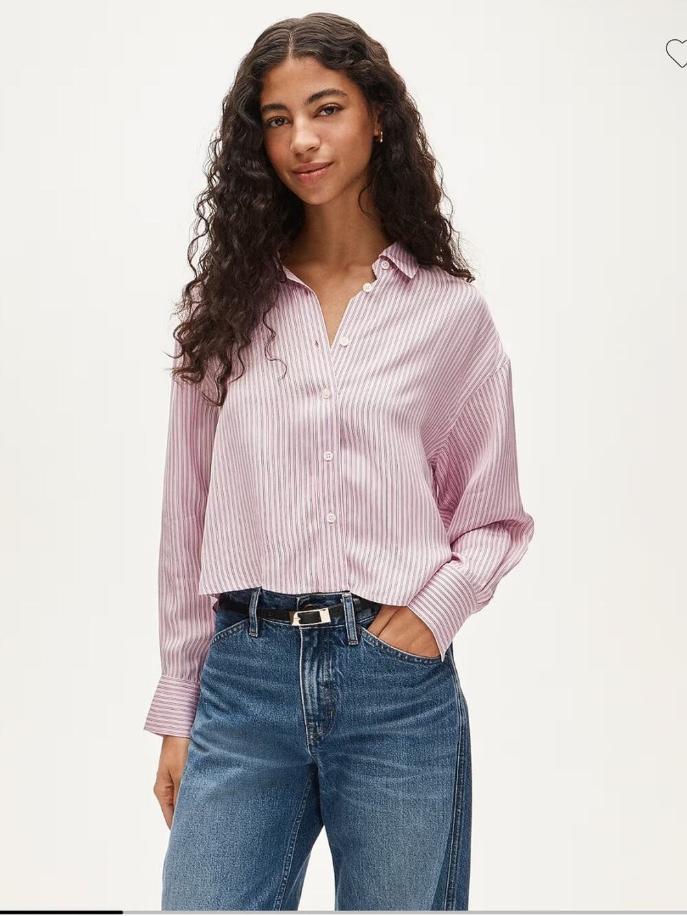 J.Crew Étienne cropped button-up shirt in viscose twill